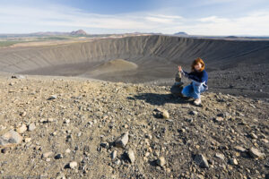 Sul bordo del cratere Hverfjall